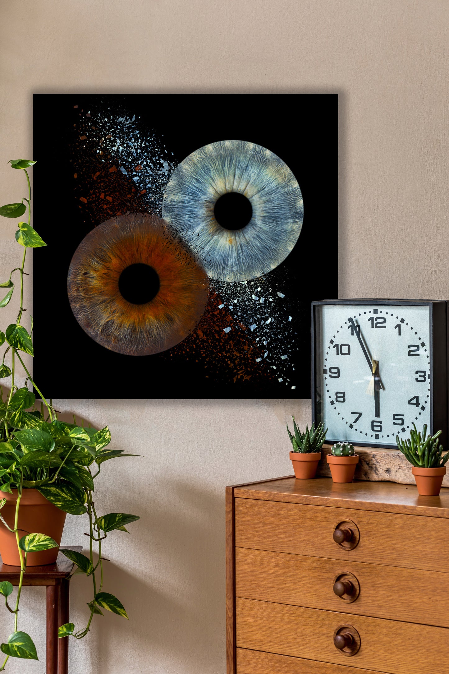 2-Persoons Collision Iris Foto Artwork Museumglas