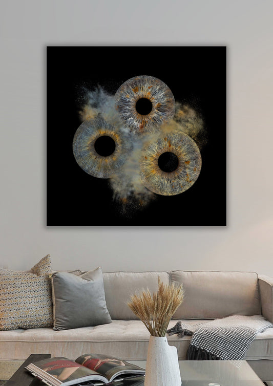 3-Persoons Collision Iris Artwork Foto op Museumglas IrisArtwork