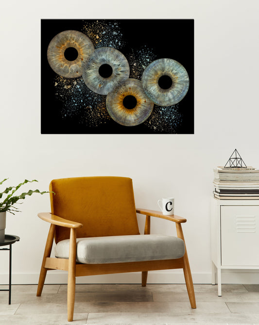 4-Persoons Collision Iris Foto op Museumglas (UHD) IrisArtwork