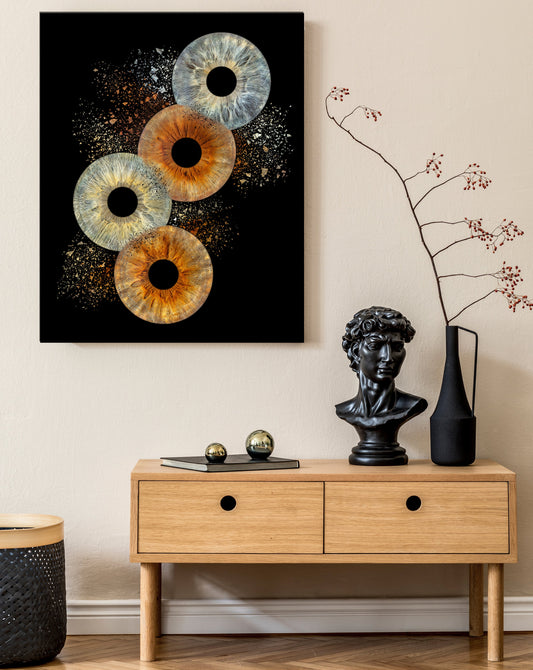 4-Persoons Collision Iris Foto op Museumglas (UHD) IrisArtwork